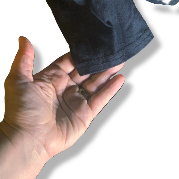 Cotton Black V-Neck Basic Soft Comfortable Easy to Wear Everyday Plus Size 1X - Picture 3 of 5